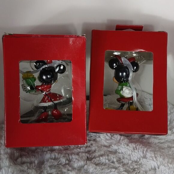 Hallmark Disney Minnie Mouse Christmas Ornament Set of 2 - Picture 4 of 5